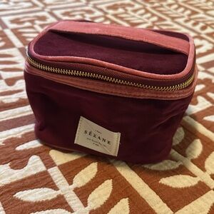 Sezane velvet toiletries pouch bag new